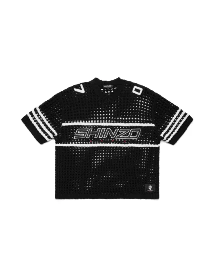 Shinzo Brand Futtobōru Crochet Knit Jersey Black
