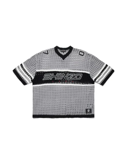 Shinzo Brand Futtobōru Crochet Knit Jersey Grey