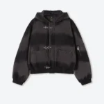 Shinzo Shige Black Canvas Clasp Bomber Jacket