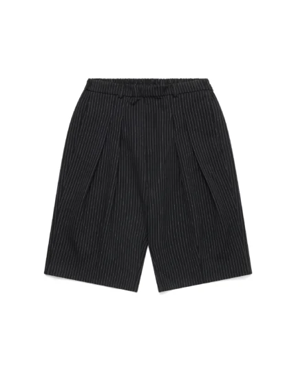 A Shinzo Brand Ukiyo Pinstripe Pleated Shorts