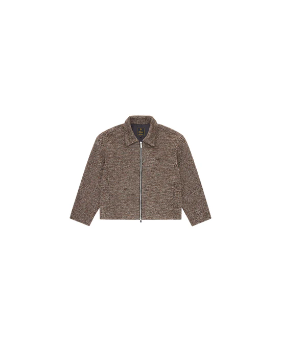 Shinzo_MAR_WEB_06-copy.webp Shinzo Brown Speckled Wool Zip Up Jacket - Image 1