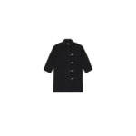 Shinzo Black Wool Clasp Trench Coat