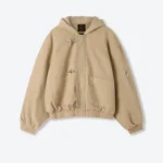 Shinzo Shige Khaki Canvas Clasp Bomber Jacket